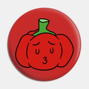 Red Bell Pepper Kissy Face Pin