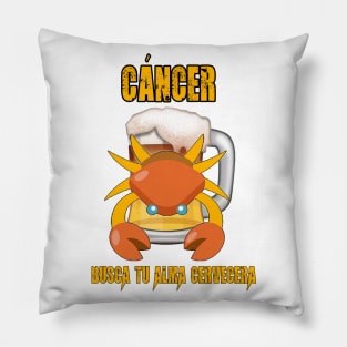 Fun design for lovers of beer and good liquor. Cancer sign Pillow