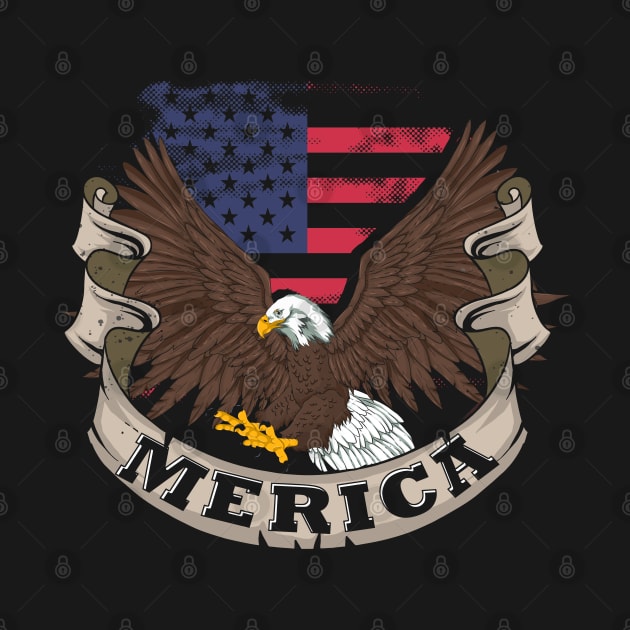 'Merica American Bald Eagle American Flag by ShirtsShirtsndmoreShirts