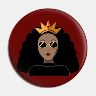 Curly Queen (dark skin version) Pin