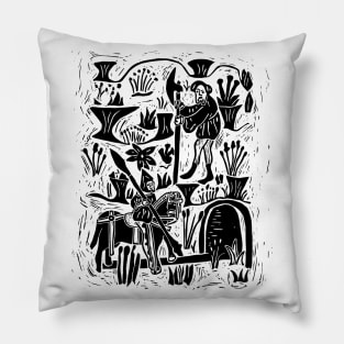 Sir Gawain and the Green Knight (Black Ink Version) Pillow