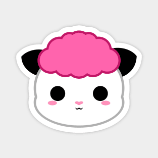 Cute Pink Fur Sheep Magnet