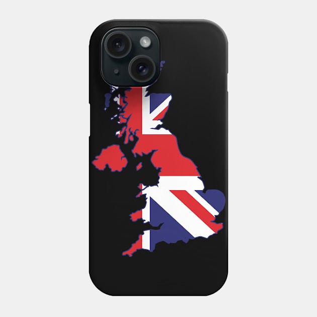 Map of UK with British Phone Case by holidaystore