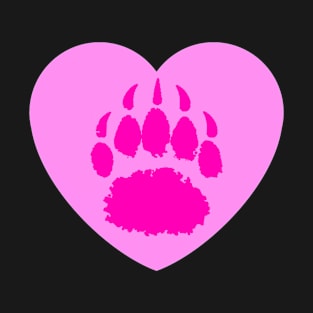 Pink Bear Paw Print T-Shirt