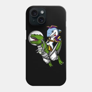 Shark Pirate Riding T-Rex Dinosaur Phone Case