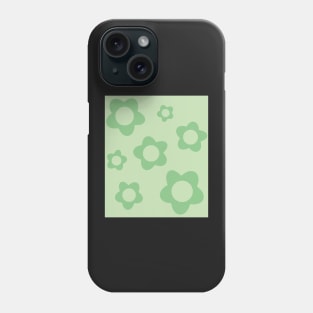 pattern flower aesthetic green Phone Case