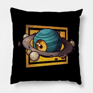 Eye Planet Cyan Pillow