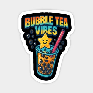 Bubble Tea Vibes Cute Cartoon Drink Art Magnet