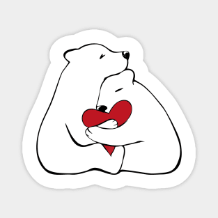 Polar bears in love Magnet