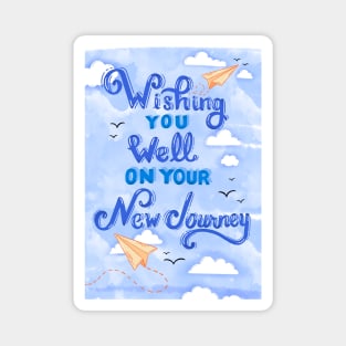 Wishing You Well on Your New Journey Farewell Greeting Card Magnet