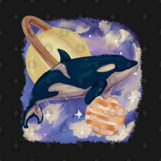 Orca swimming in space by Antiope