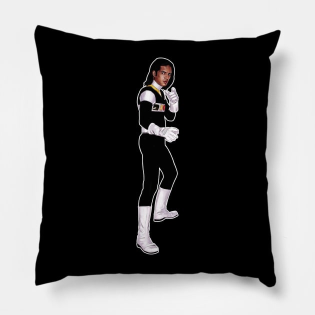 Power Rangers In Space Black Pillow by BigMike