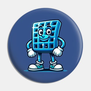 Cartoon Blue Waffle Pin
