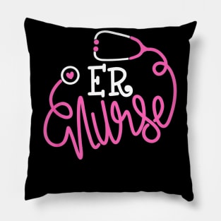 Emergency Department Nurse Stethoscope Funny ER Nurse Pillow