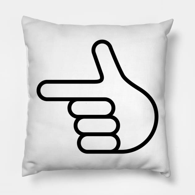 Finger Pointing Sign Pillow by Radradrad