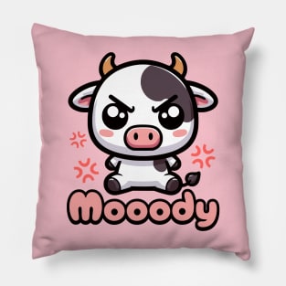 I'm Mooody! Moody Cute Cow Pun Pillow