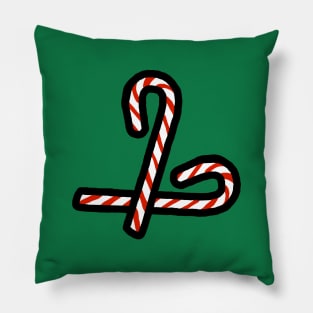 Two Christmas Candy Canes Pillow