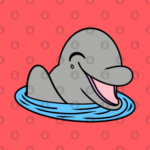 Cute happy dolphin greeting by Andrew Hau