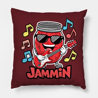 Sweet Jam Session - Rocking Strawberry Jam Jar Pillow