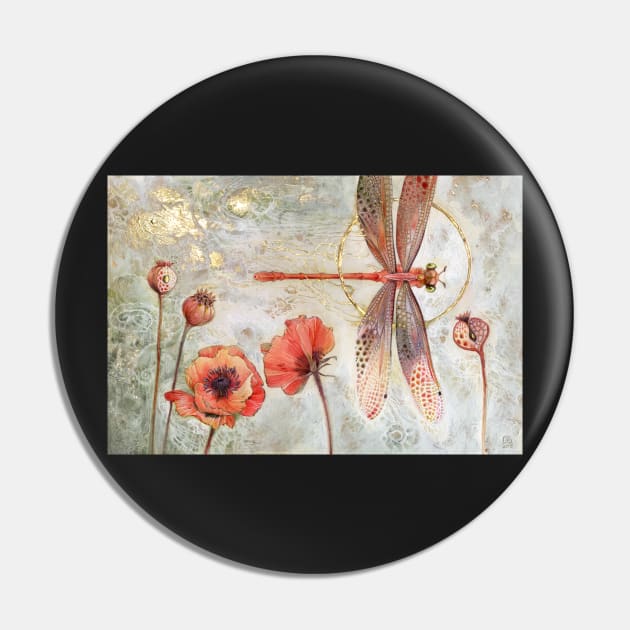 Red Jewel Damselfly Pin by stephlaw