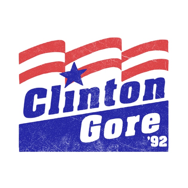 CLINTON GORE 92 - VINTAGE ELECTION SHIRT by toruandmidori