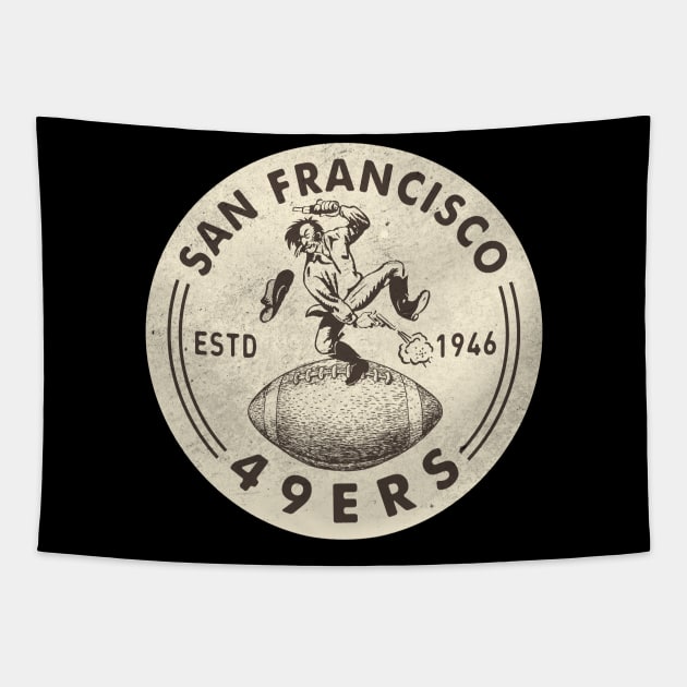 Vintage San Francisco 49ers Tapestry by Buck Tee