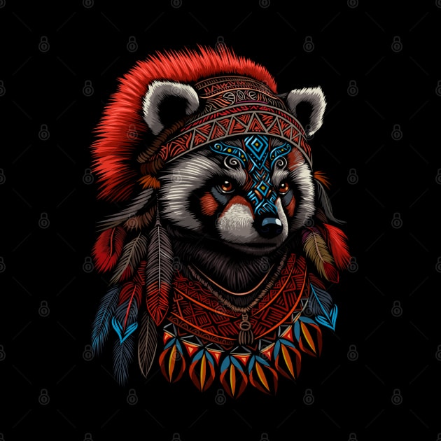 Red panda Indian Chief by albertocubatas