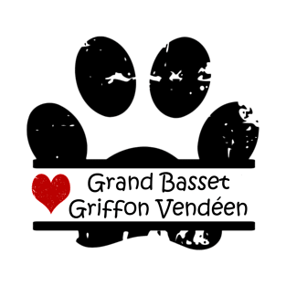 Grand Basset Griffon Vendeen dog paw print T-Shirt