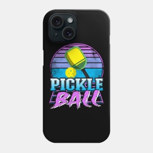 Retrowave Vaporwave Pickleball Paddle Vintage Pickle Ball Phone Case