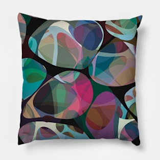 Stained-glass Step-stones | Abstract Pattern | Blue, Purples, Greens and More Pillow