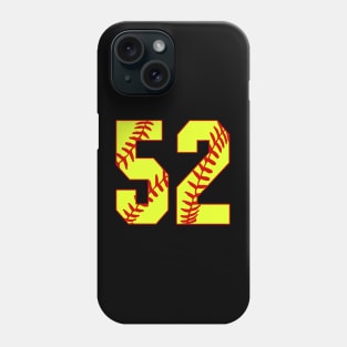 Fastpitch Softball Number 52 #52 Softball Shirt Jersey Uniform Favorite Player Biggest Fan Phone Case