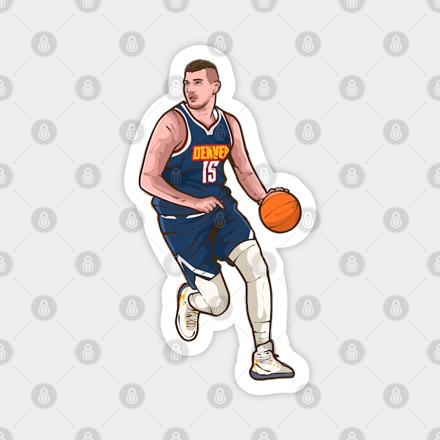 Nikola Jokic Dribbling Magnet by rattraptees