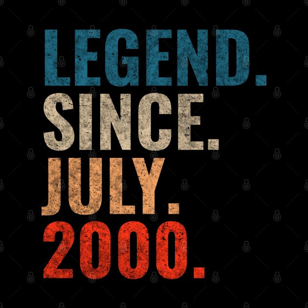 Legend since July 2000 Retro 2000 birthday shirt by TeeLogic