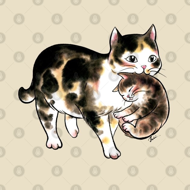 Cat mother and baby by juliewu