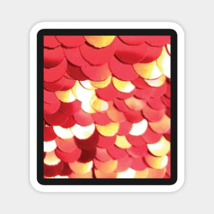 Photographic Image of Red Sequins Magnet