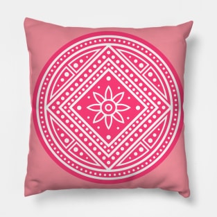 Abstract Pink Pattern Tattoo Design Pillow