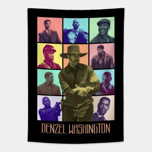Denzel Washington - Iconic Roles Collage Tapestry
