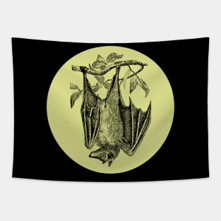 Halloween Bat, Omen, Signs and Fortunes - Pale Green and Black Variation Tapestry