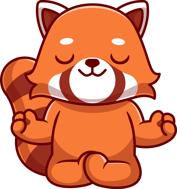 Cute Red Panda Doing Yoga Cartoon Kids T-Shirt by Catalyst Labs