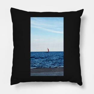 A ship at sea Pillow