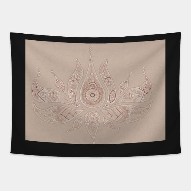 Lotus Henna Flower Tapestry by ally1021