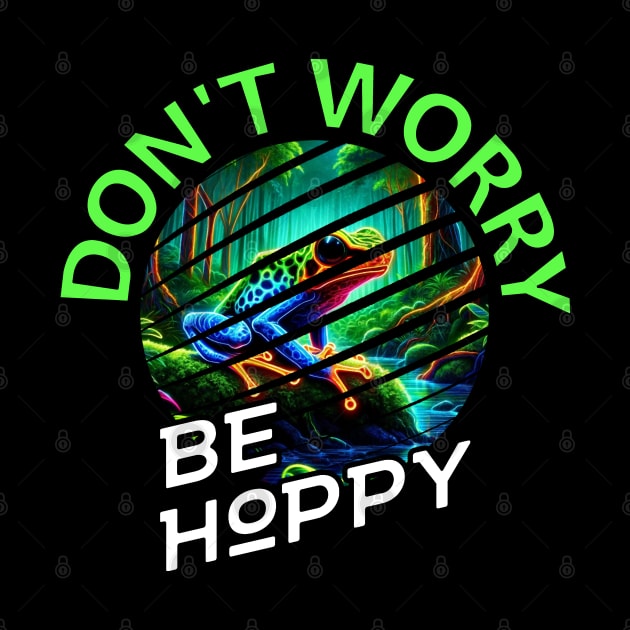 Brazil Funny Pun Don't Worry Be Happy Psychedelic Frog by Sambastyles