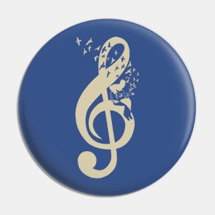 Treble Clef -  Music guitar - Vintage Pin