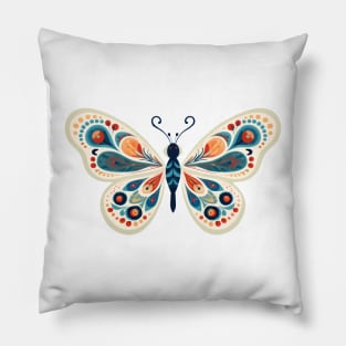 Boho Floral Butterfly . Pillow