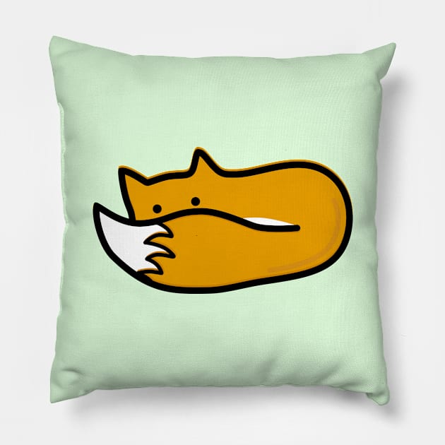 Shy Fox Pillow by happyfruitsart