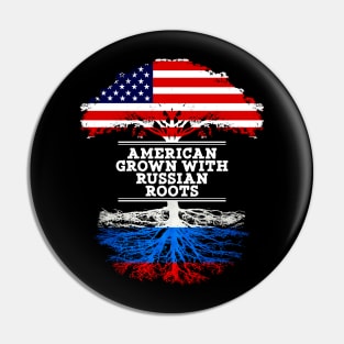 American Grown With Russian Roots - Gift for Russian From Russia Pin