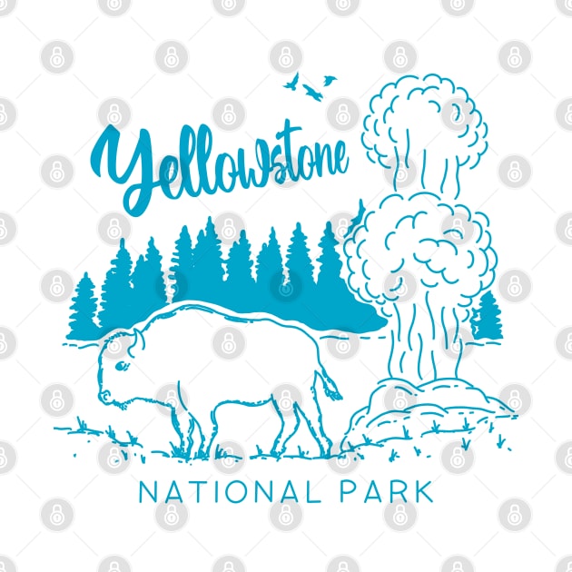 Yellowstone National Park Minimalist by Tebscooler