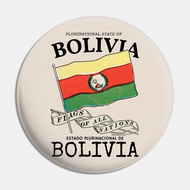 Vintage Flag of Bolivia Pin by KewaleeTee