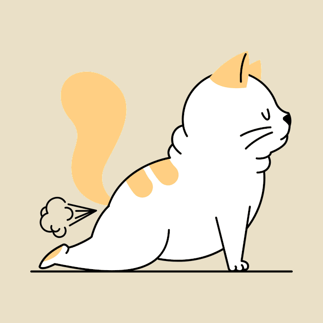 Yoga Fart Cat by InkyArt