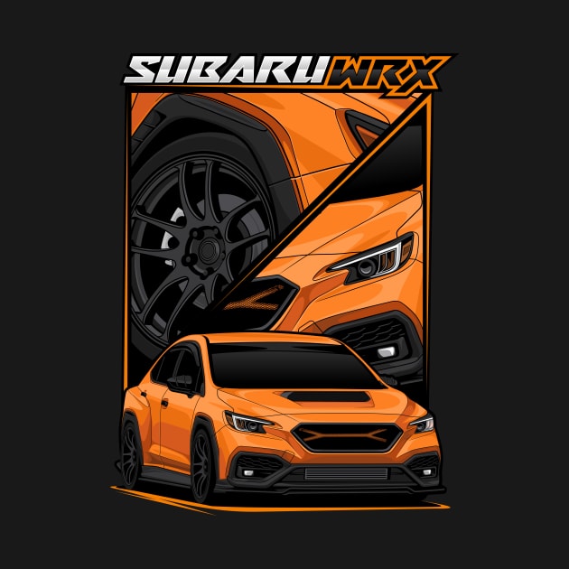 VB WRX in Solar Orange (stock fenders) by RetroWRX Inc.